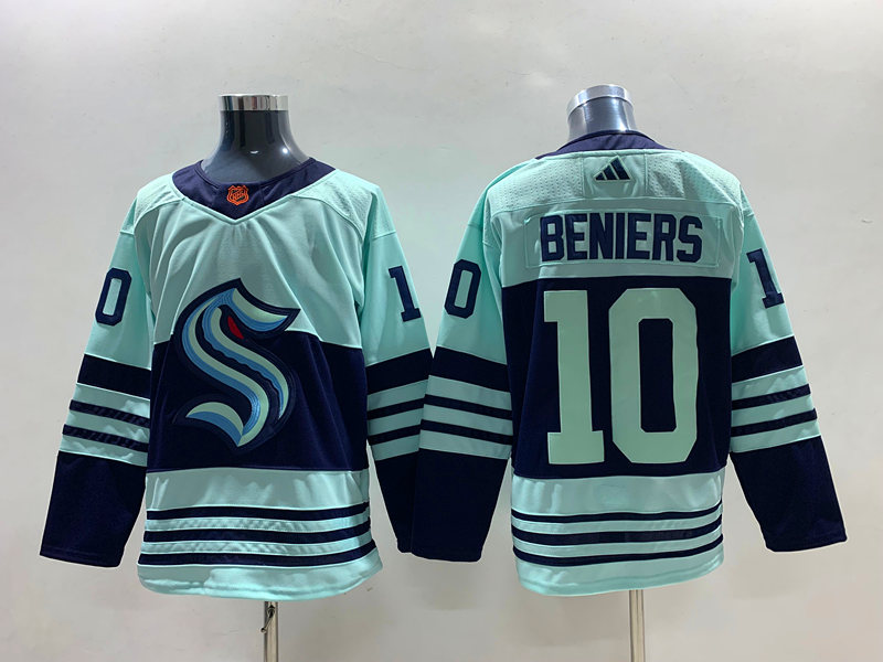 Men's Seattle Kraken Matty Beniers #10 Teal Reverse Retro 2.0 Authentic Jersey